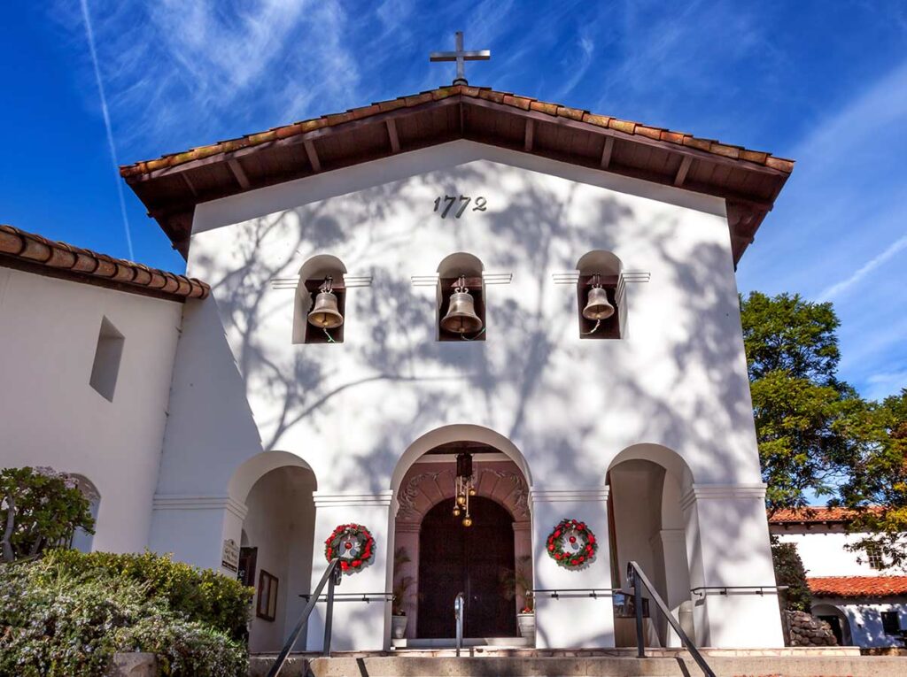 San Luis Obispo Mission from the front.