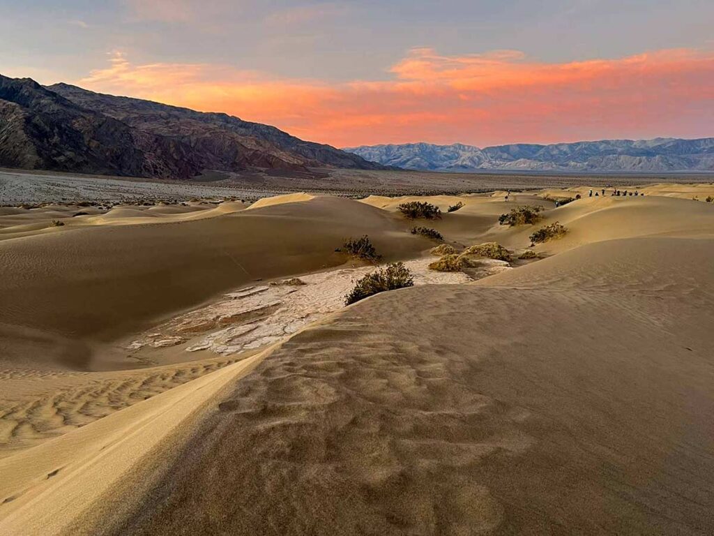 Death Valley Mesquite Dunes sunrise January.